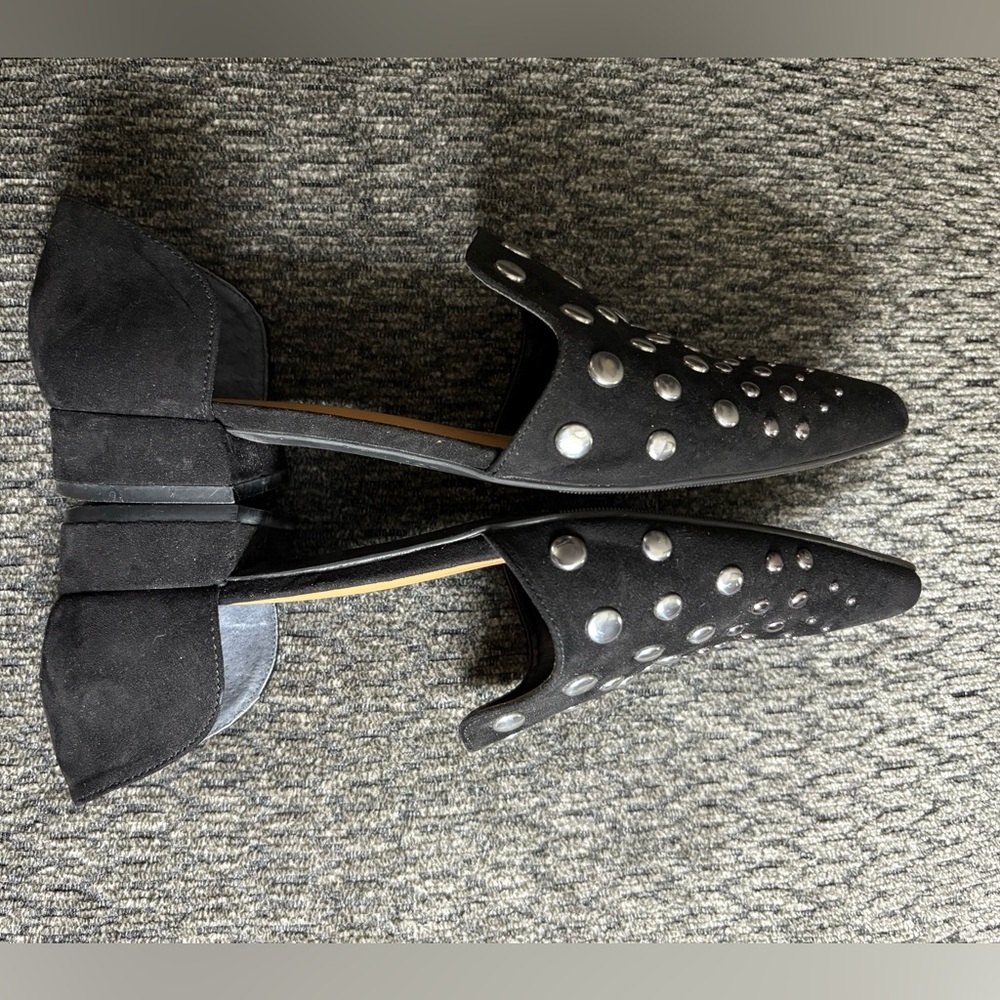 BAR III Womens Black Closed Back Studded Slip On Canisaf Flats Shoes Size 7.5 - Picture 7 of 9